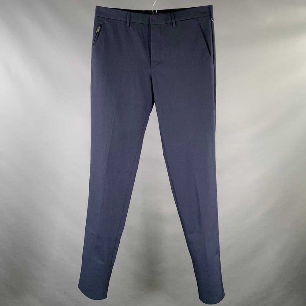 PRADA Size 32 Navy Virgin Wool Blend Pants